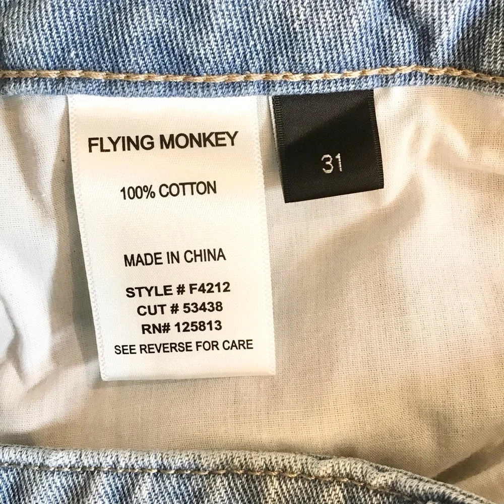 Flying Monkey 31 Angie High Rise Rigid Crop Straight Women’s Jeans Distressed